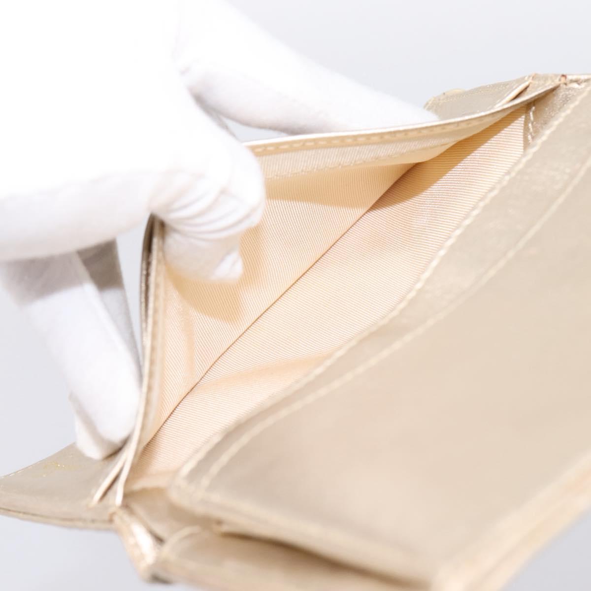 CHANEL Matelasse Long Wallet Lamb Skin Gold CC Auth BA15252