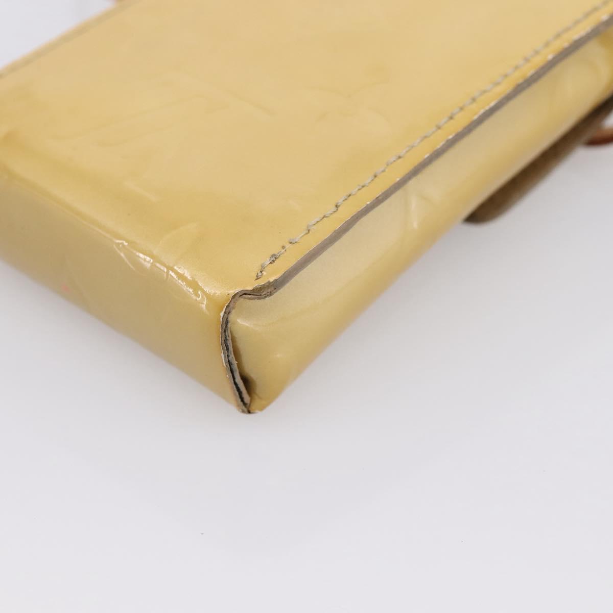 LOUIS VUITTON Monogram Vernis Green Cigarette Case Beige M91048 LV Auth BA15255