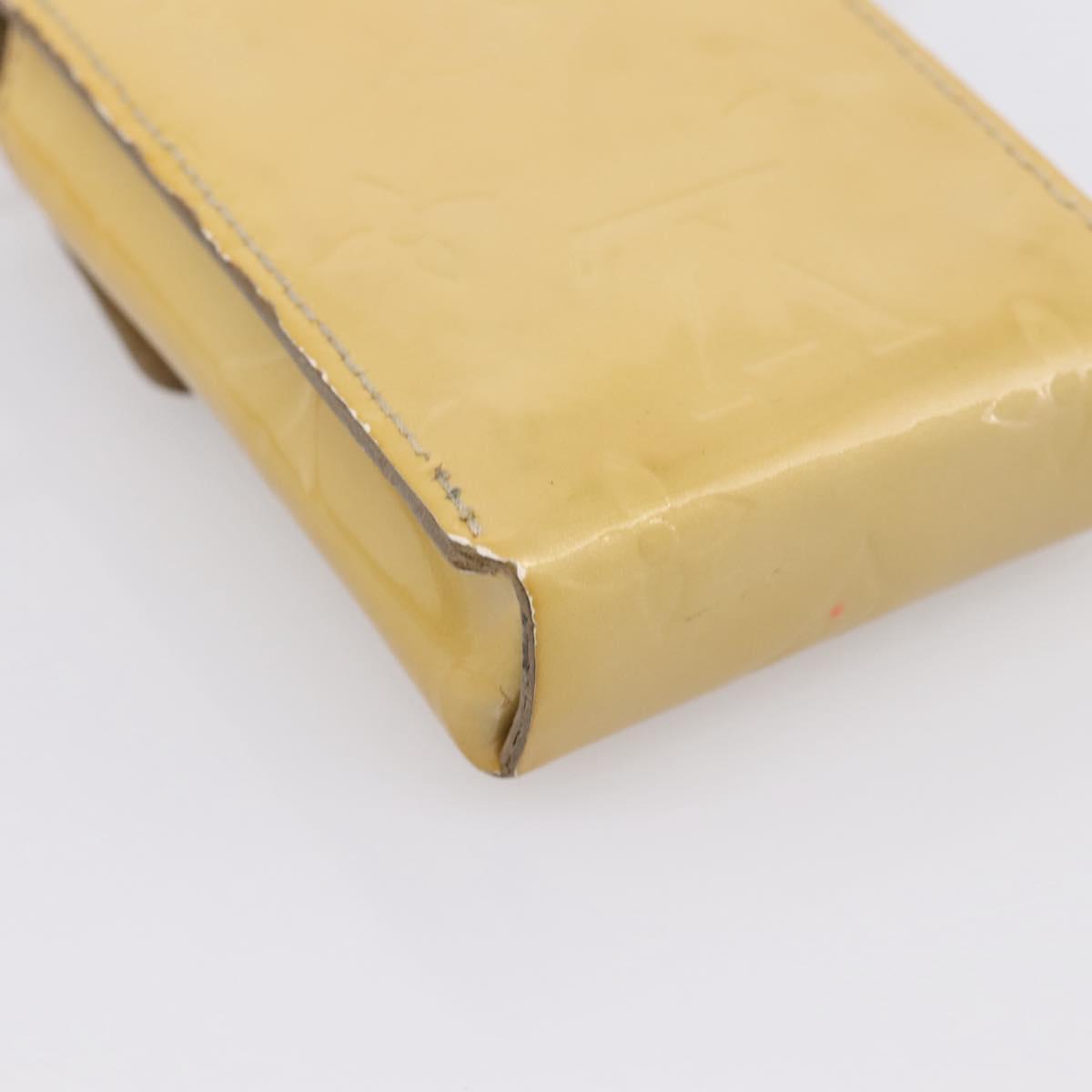 LOUIS VUITTON Monogram Vernis Green Cigarette Case Beige M91048 LV Auth BA15255