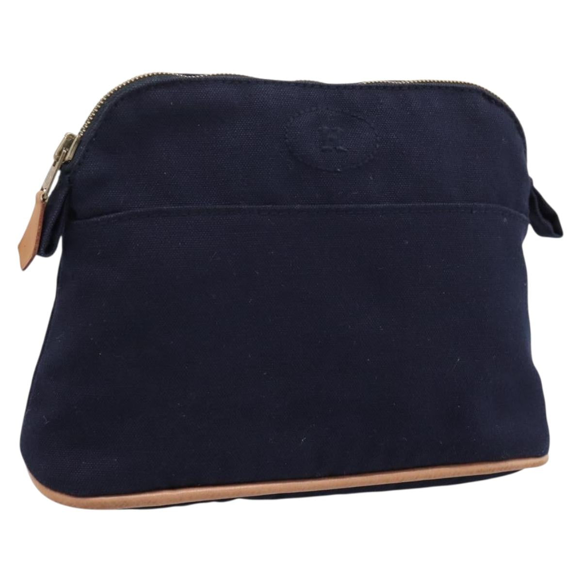 HERMES Bolide PM Pouch Cotton Navy Auth BA15256A