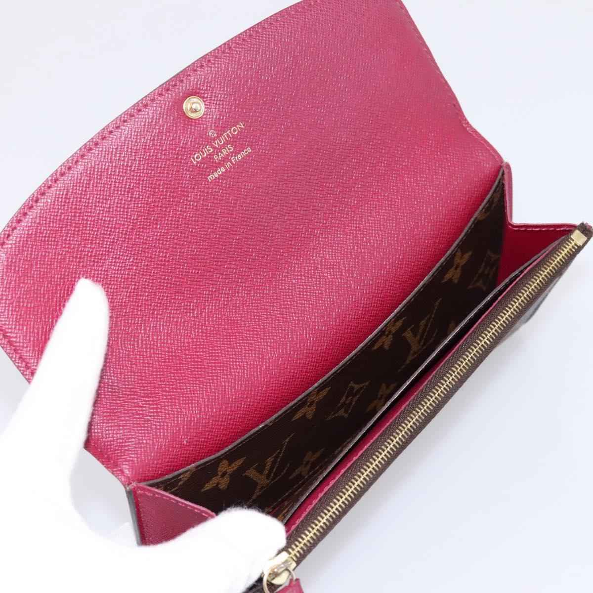 LOUIS VUITTON Monogram Portefeuille Emilie Wallet Fuchsia M60697 Auth BA15262