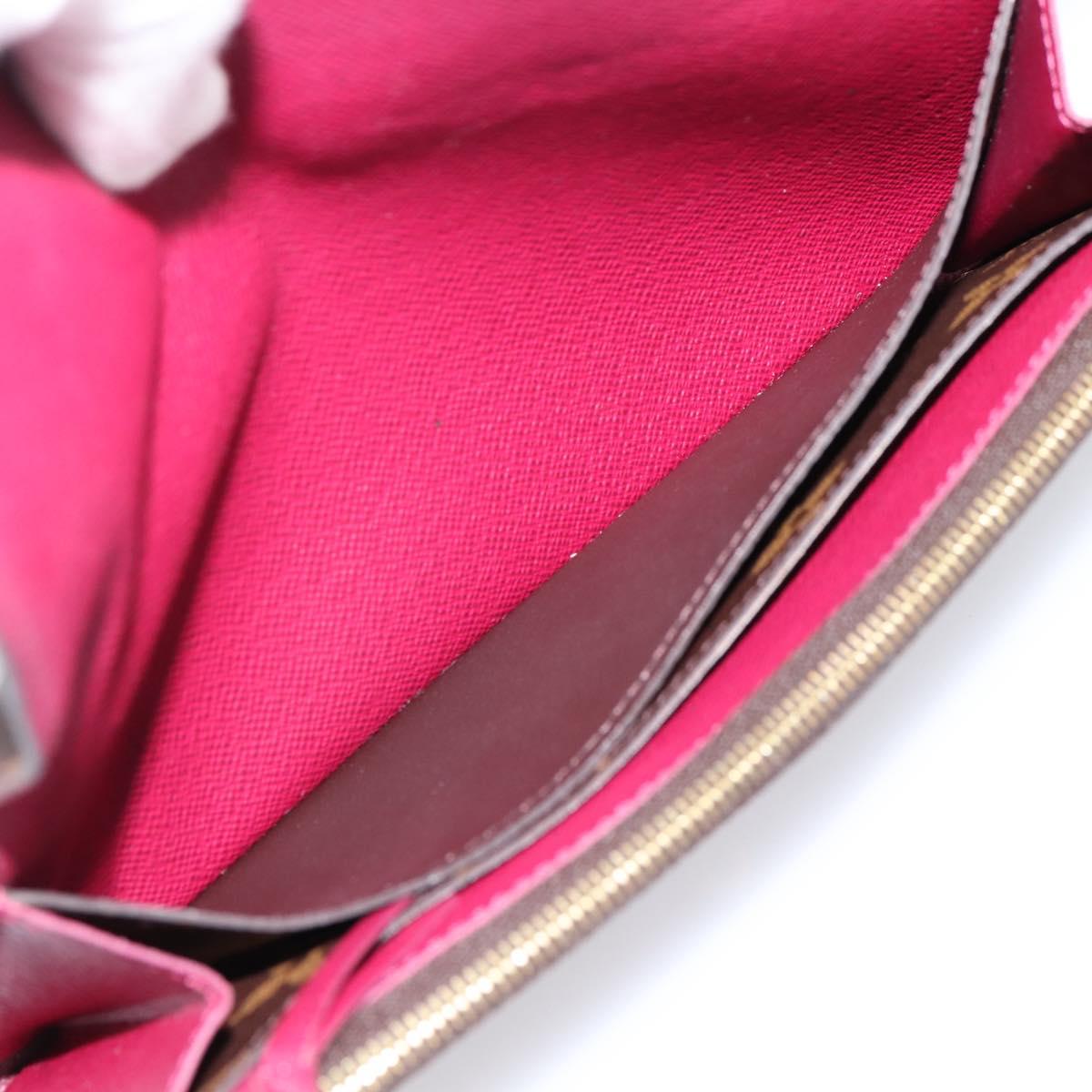 LOUIS VUITTON Monogram Portefeuille Emilie Wallet Fuchsia M60697 Auth BA15262