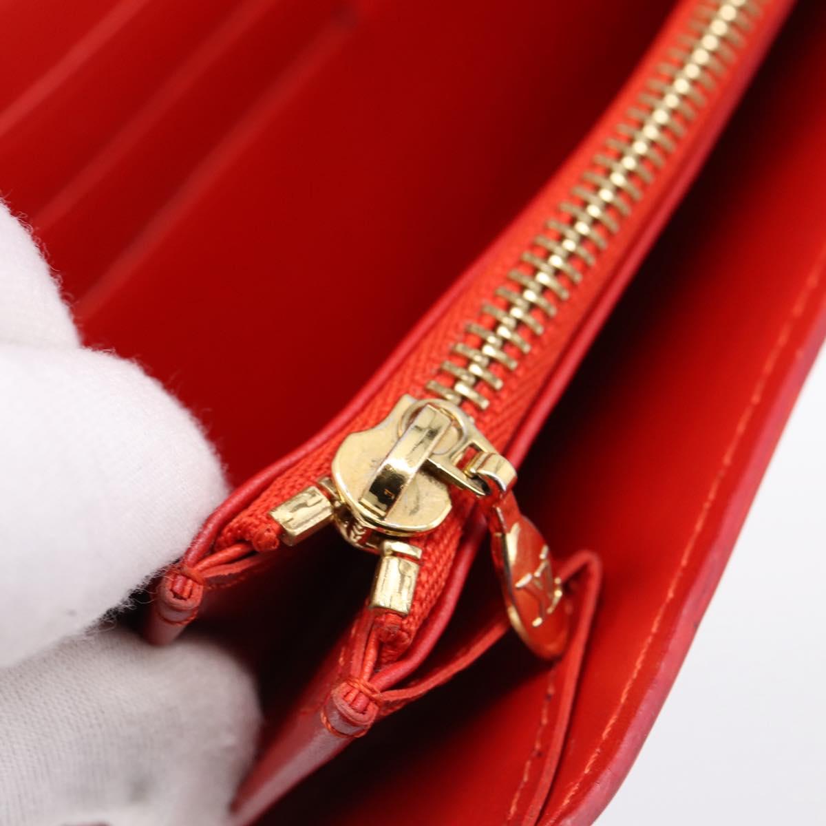 LOUIS VUITTON Vernis Portefeuille Sarah Wallet Orenge Sunset M93634 Auth BA15265
