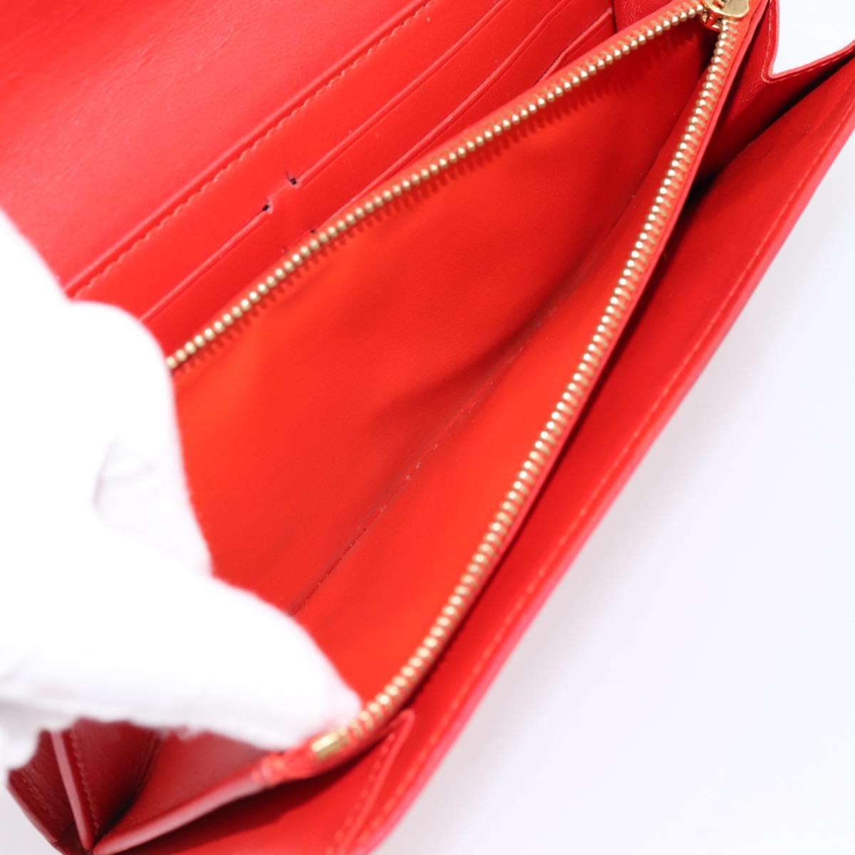LOUIS VUITTON Vernis Portefeuille Sarah Wallet Orenge Sunset M93634 Auth BA15265