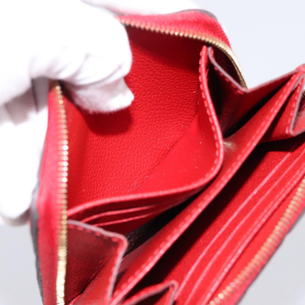 LOUIS VUITTON Monogram Empreinte Zippy Coin Purse Wallet Red M63696 Auth BA15266