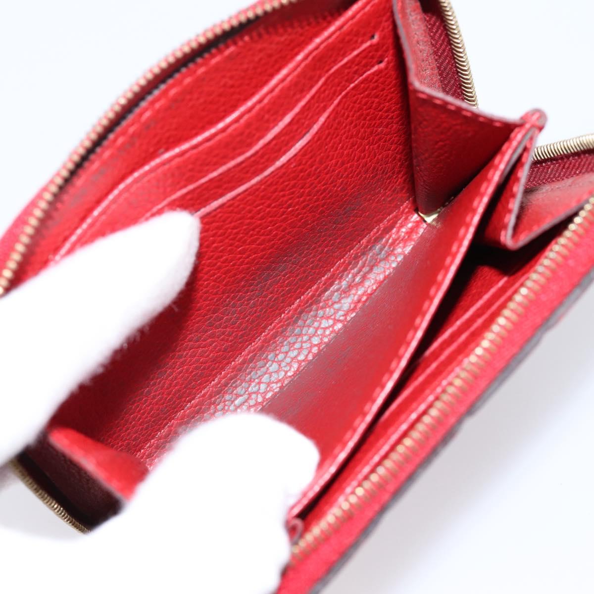 LOUIS VUITTON Monogram Empreinte Zippy Coin Purse Wallet Red M63696 Auth BA15266
