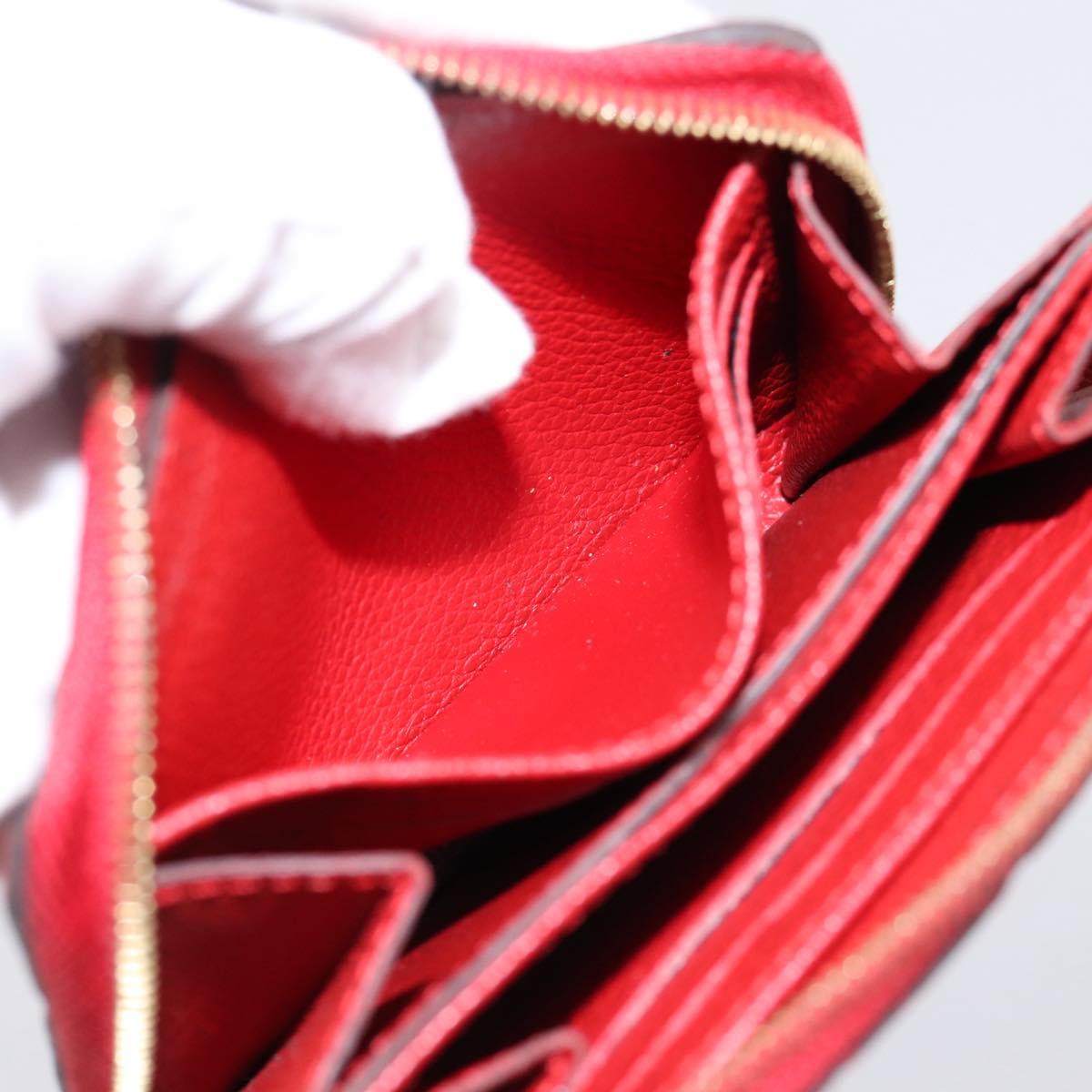 LOUIS VUITTON Monogram Empreinte Zippy Coin Purse Wallet Red M63696 Auth BA15266