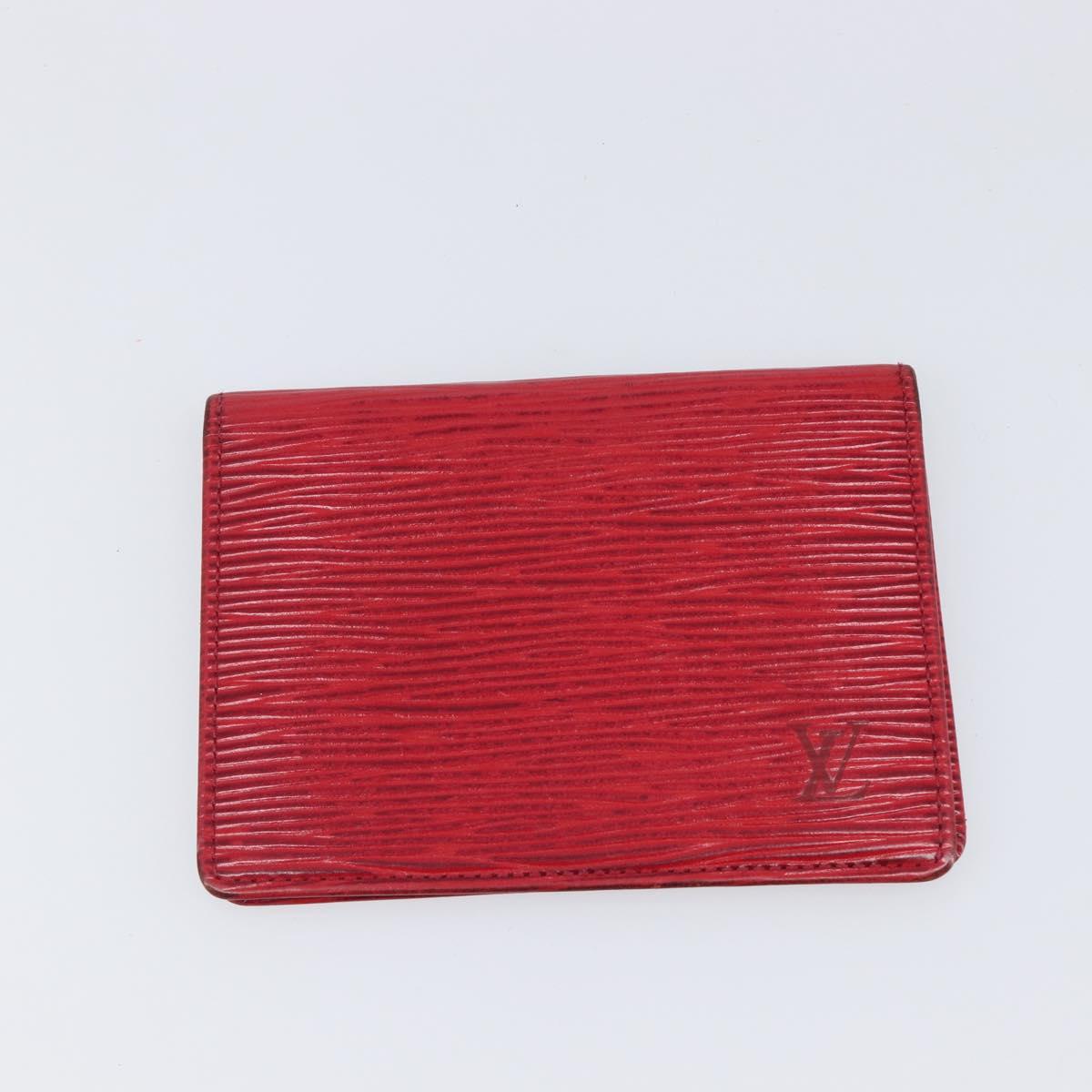 LOUIS VUITTON Epi Wallet 3 Set Red Yellow LV Auth BA15268