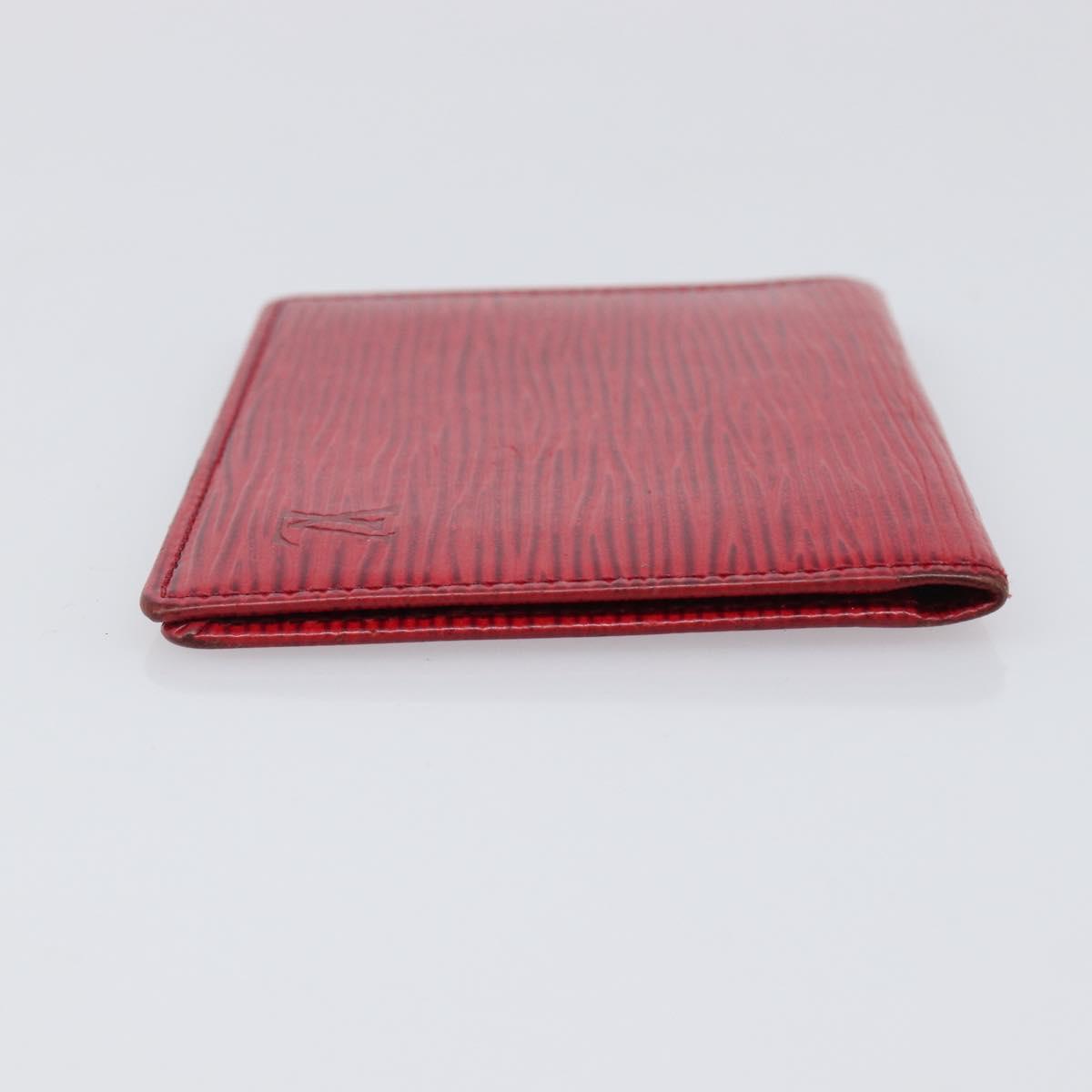 LOUIS VUITTON Epi Wallet 3 Set Red Yellow LV Auth BA15268