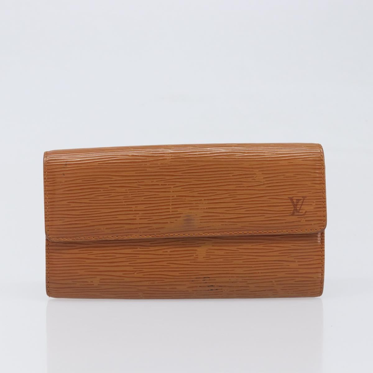 LOUIS VUITTON Epi Wallet 3 Set Red Yellow LV Auth BA15268