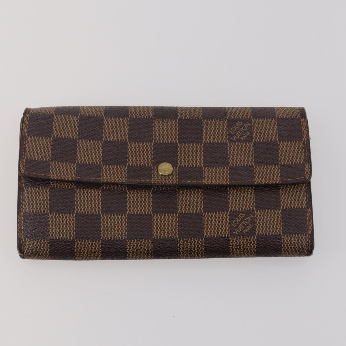 LOUIS VUITTON Monogram Damier Ebene Wallet 4 Set LV Auth BA15269