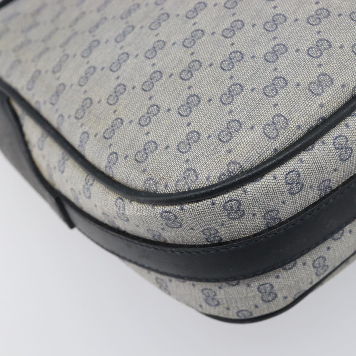 GUCCI Micro GG Supreme Shoulder Bag PVC Navy Gold 001 101 4425 Auth BA15271