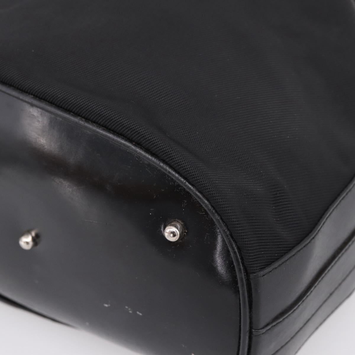 GUCCI Bamboo Hand Bag Nylon Black Silver 001 3754 1657 Auth BA15272