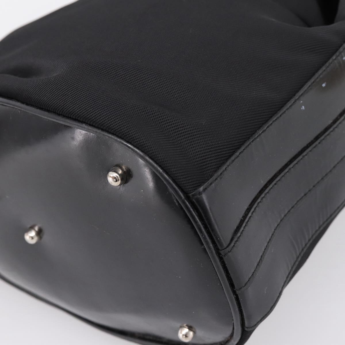 GUCCI Bamboo Hand Bag Nylon Black Silver 001 3754 1657 Auth BA15272