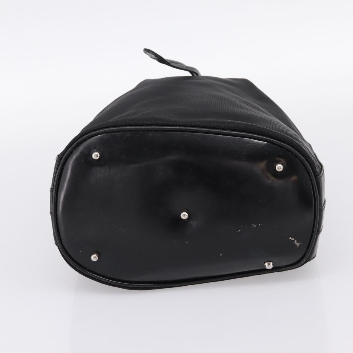GUCCI Bamboo Hand Bag Nylon Black Silver 001 3754 1657 Auth BA15272