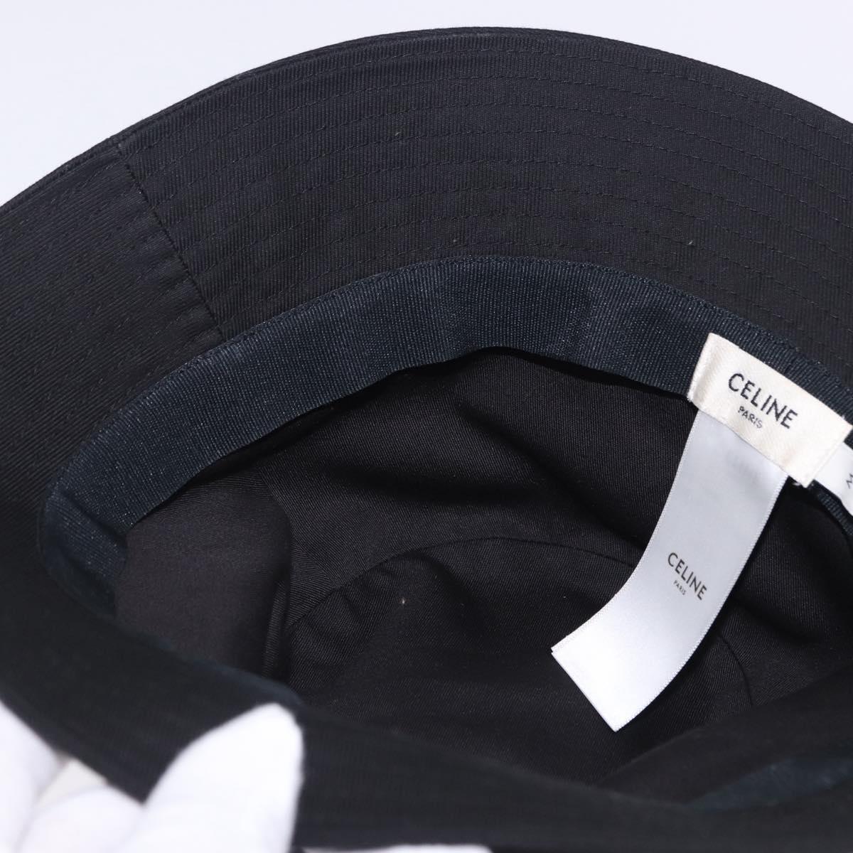 CELINE Bucket Hat Cotton M Black Auth BA15277M