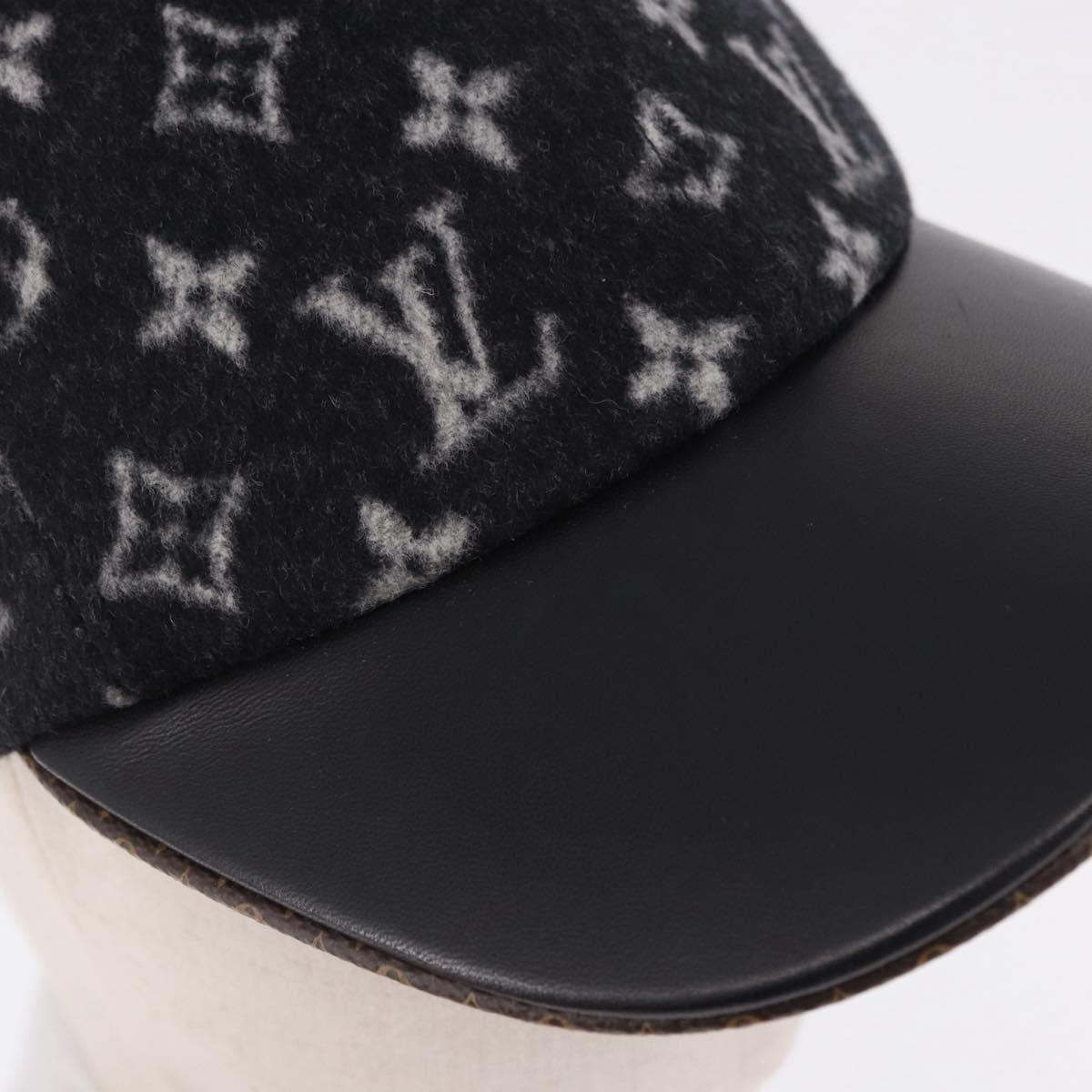 LOUIS VUITTON Monogram Carry on Hat Wool M Black M76712 LV Auth BA15278M
