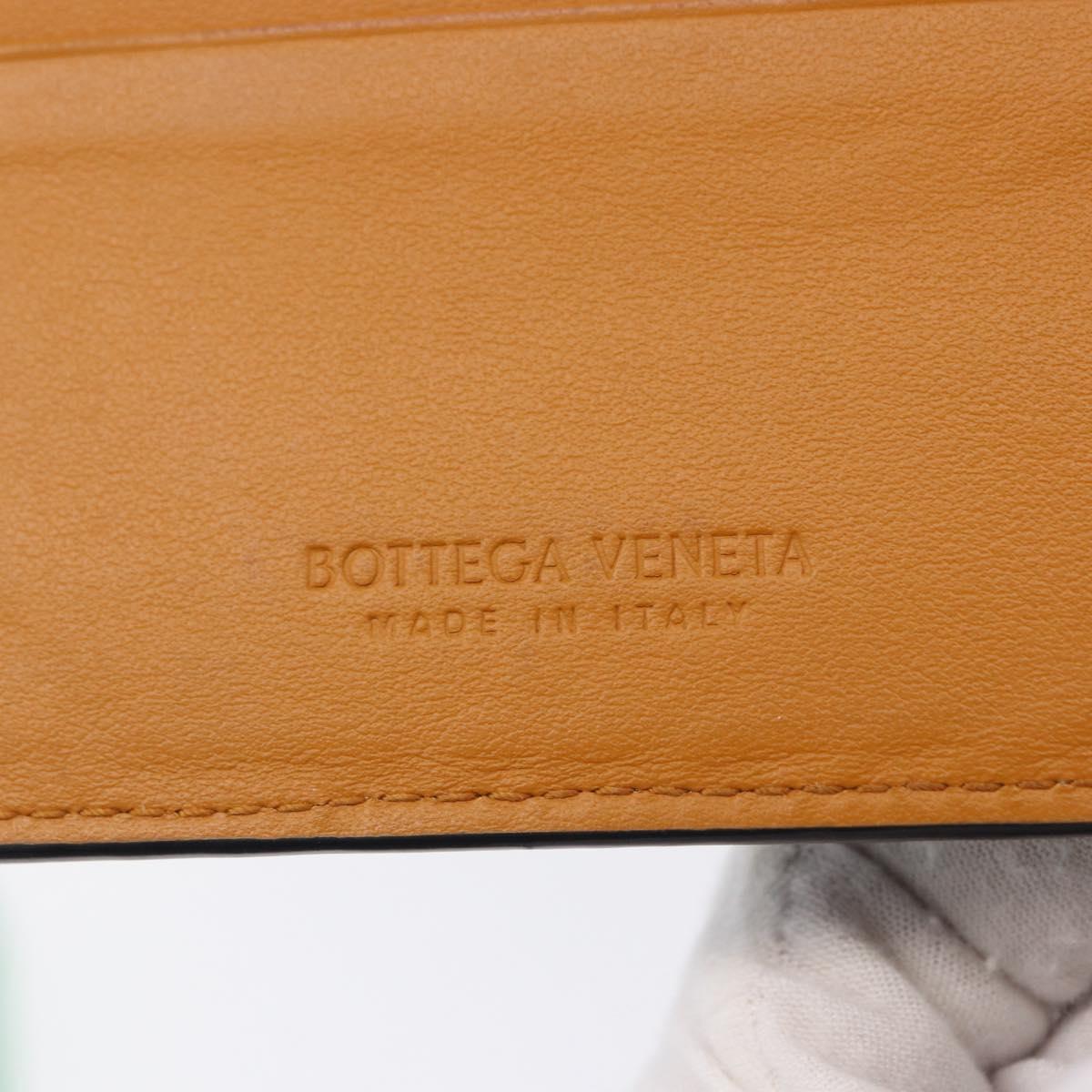 BOTTEGA VENETA INTRECCIATO Card Case Leather Navy Silver Auth BA15282
