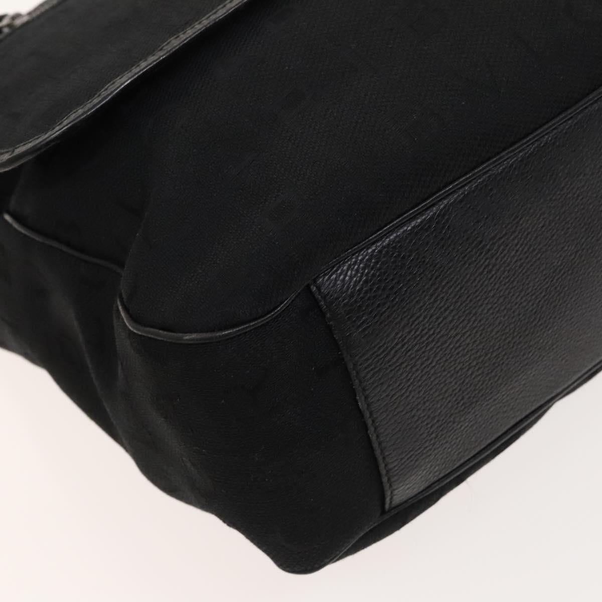 BVLGARI Logo Mania Shoulder Bag Canvas Black Auth BA1529