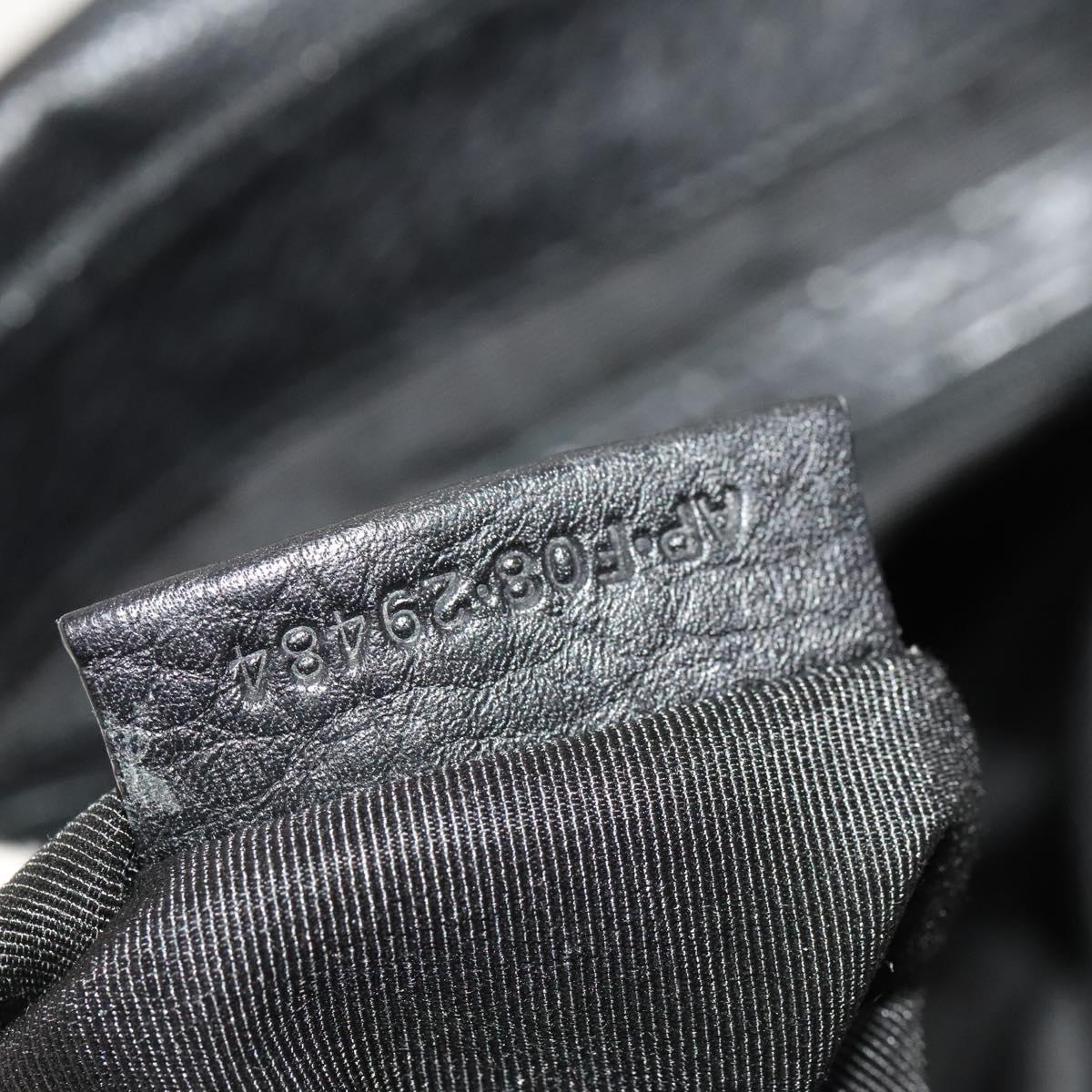 BVLGARI Logo Mania Shoulder Bag Canvas Black Auth BA1529