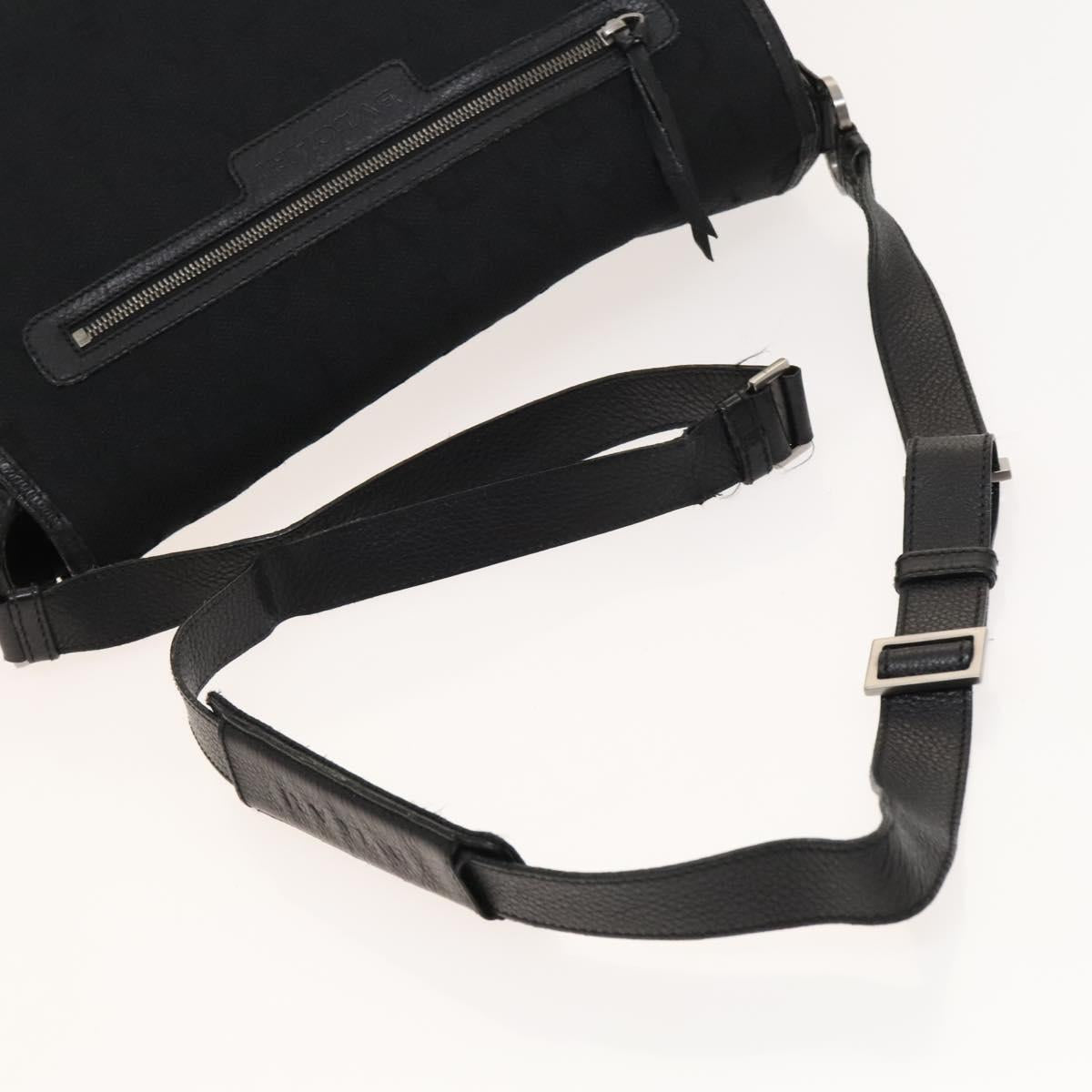 BVLGARI Logo Mania Shoulder Bag Canvas Black Auth BA1529