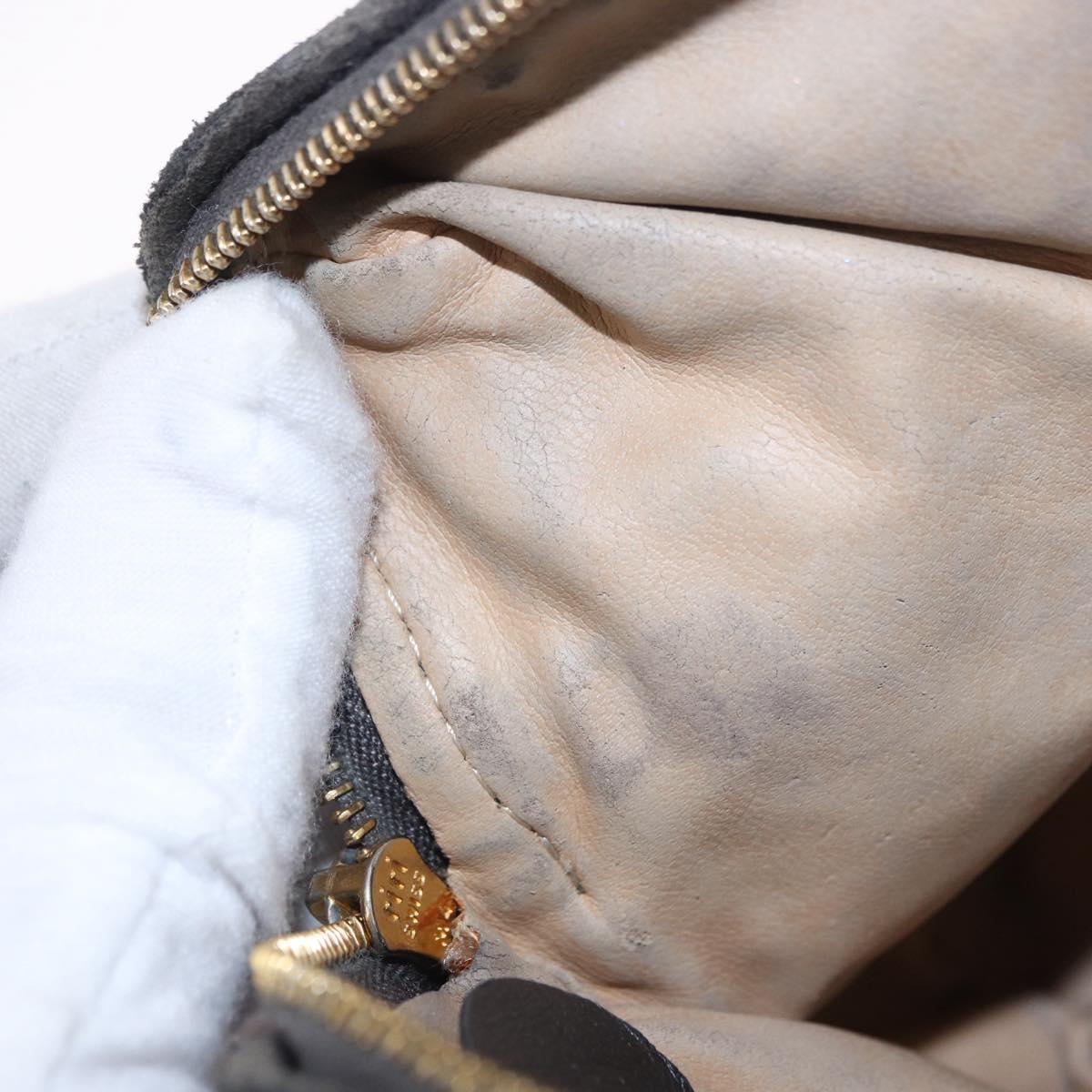 BOTTEGA VENETA INTRECCIATO Shoulder Bag Leather Silver Gold Tone Auth BA15290