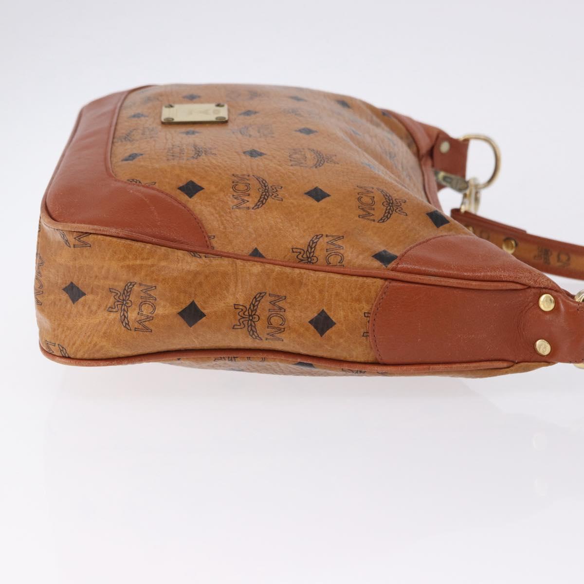MCM Vicetos Shoulder Bag PVC Leather Brown Gold Tone Auth BA15292
