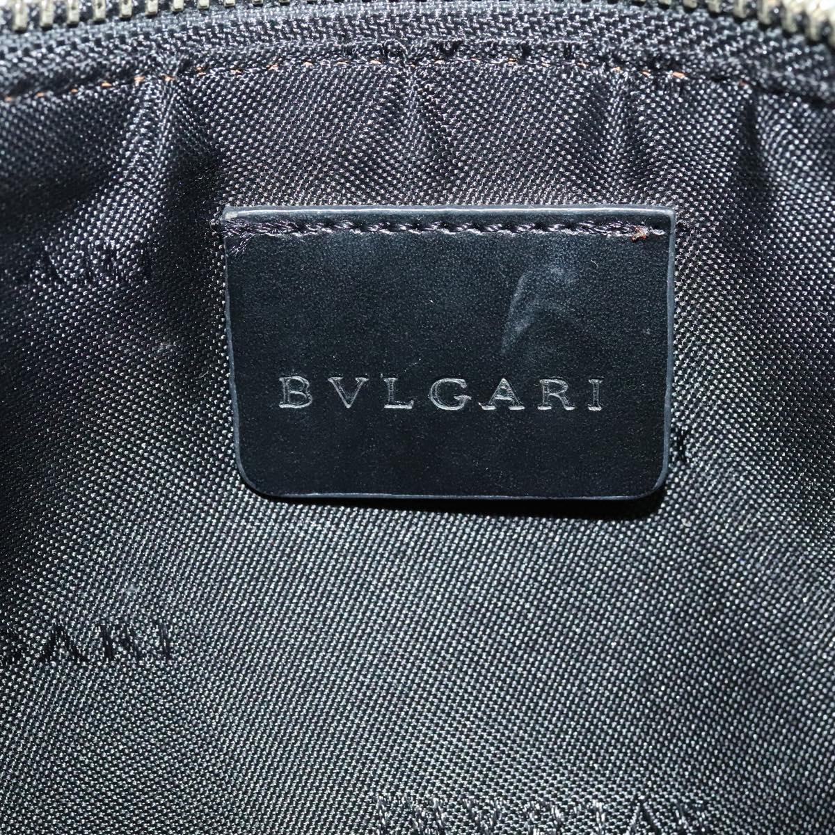 BVLGARI Logo mania Shoulder Bag Canvas Black Auth BA153