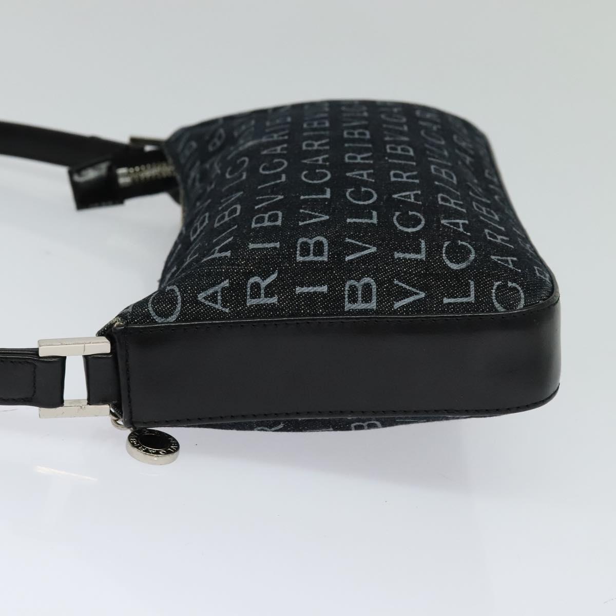 BVLGARI Logo mania Shoulder Bag Canvas Black Auth BA153