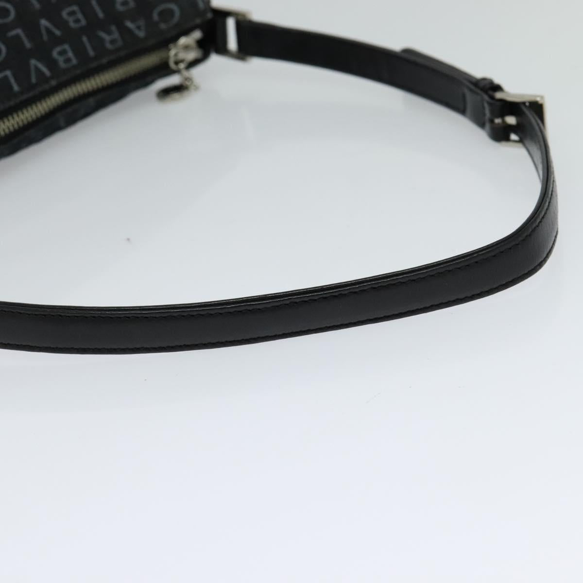 BVLGARI Logo mania Shoulder Bag Canvas Black Auth BA153