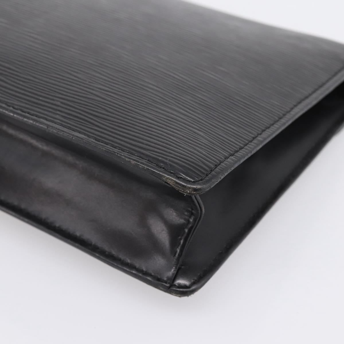 LOUIS VUITTON Epi Sellier Dragonne Clutch Bag Black M52612 LV Auth BA15301