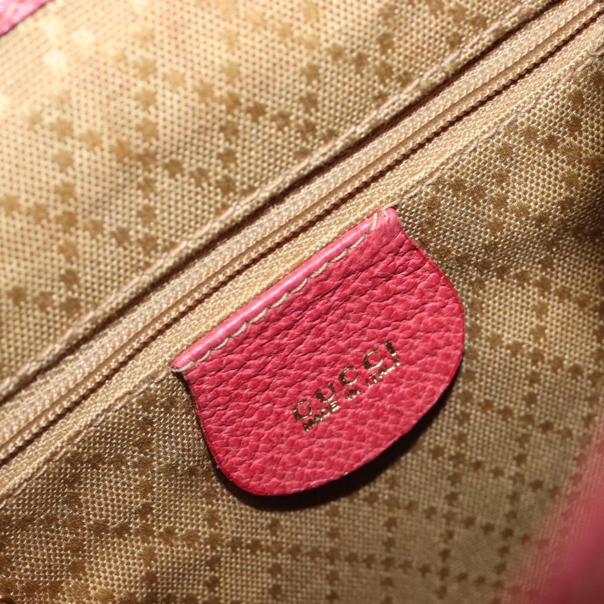 GUCCI Bamboo Backpack Suede Red Gold Tone 003 1705 0030 Auth BA15308