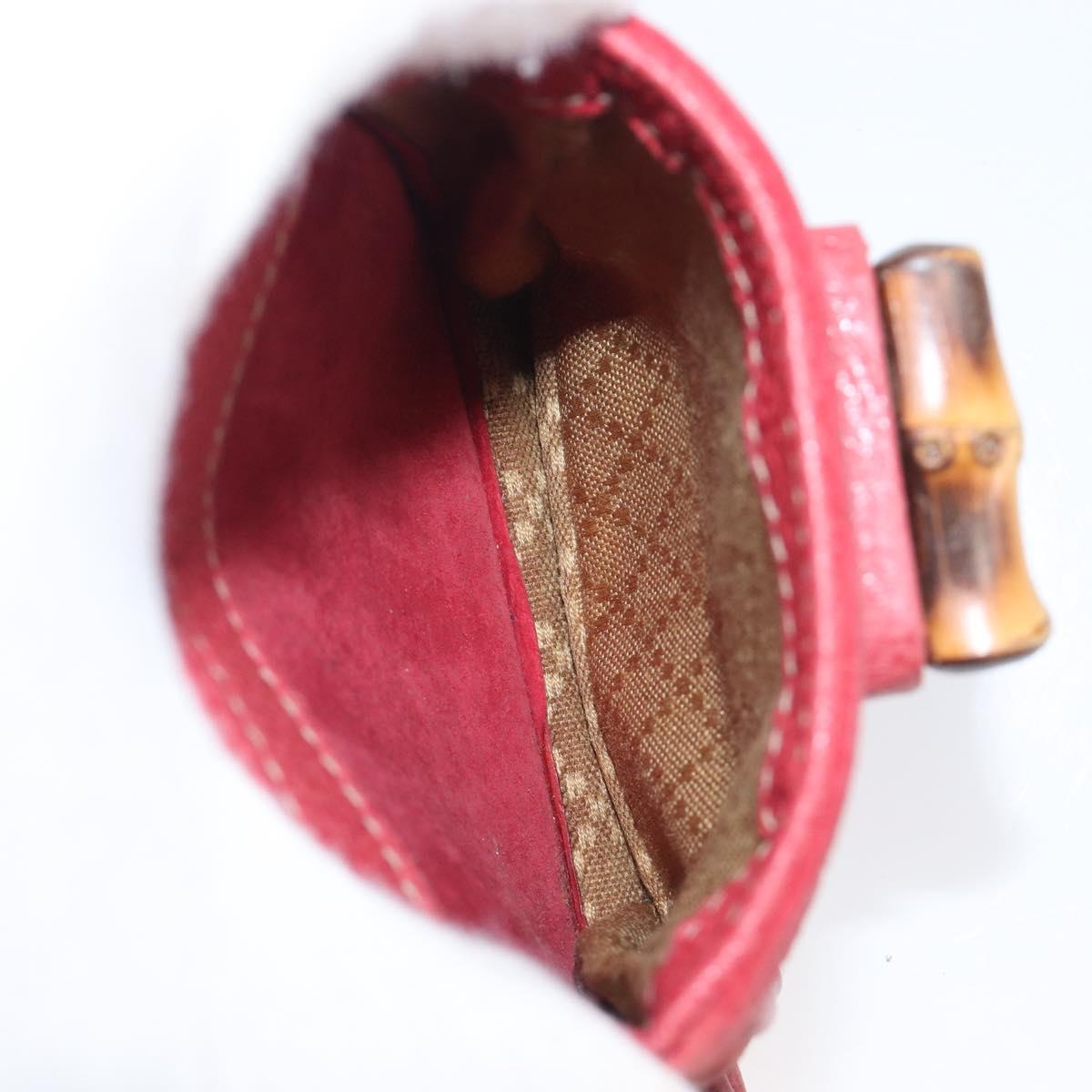 GUCCI Bamboo Backpack Suede Red Gold Tone 003 1705 0030 Auth BA15308