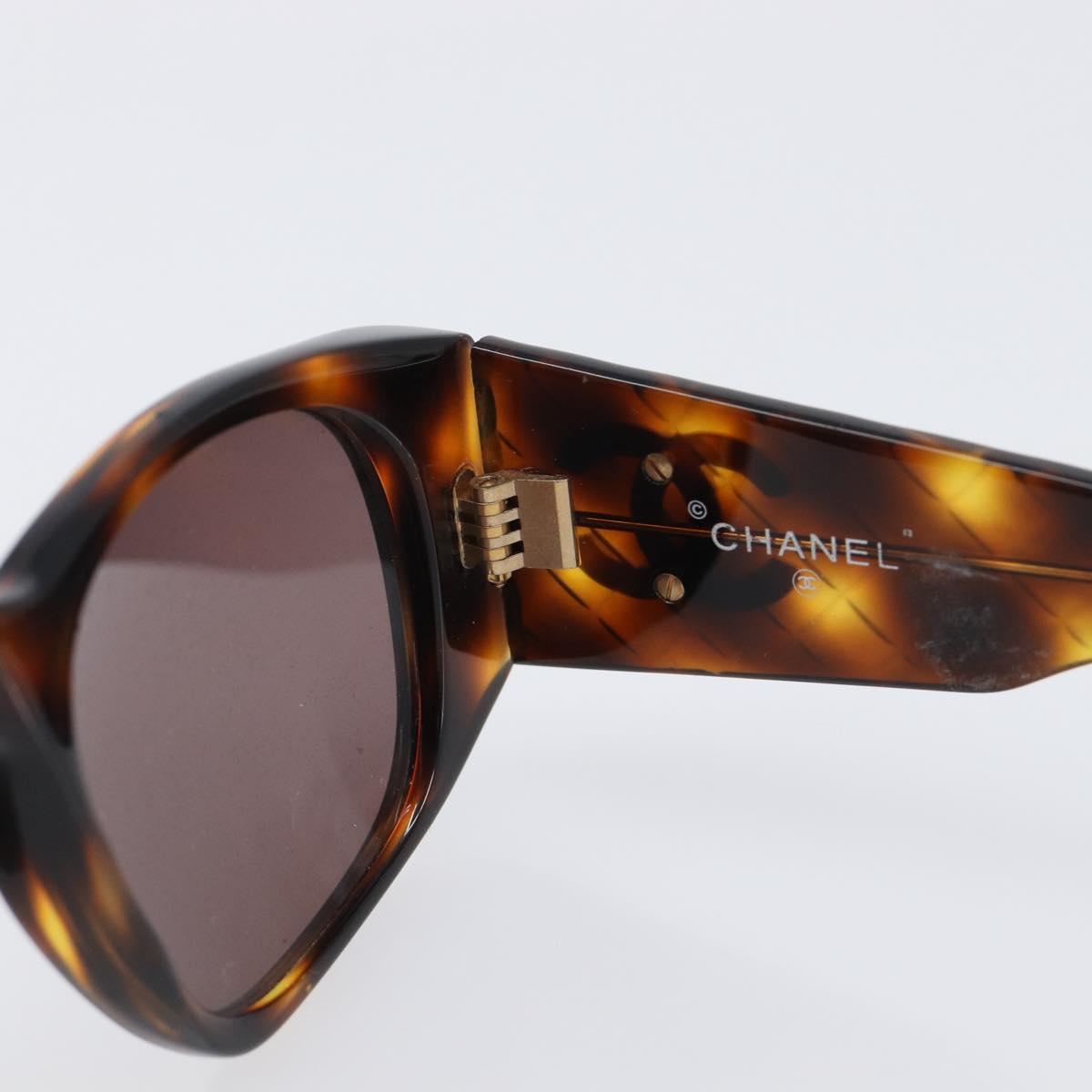 CHANEL Tortoise Pattern Sunglasses Plastic Brown Gold CC Auth BA15309