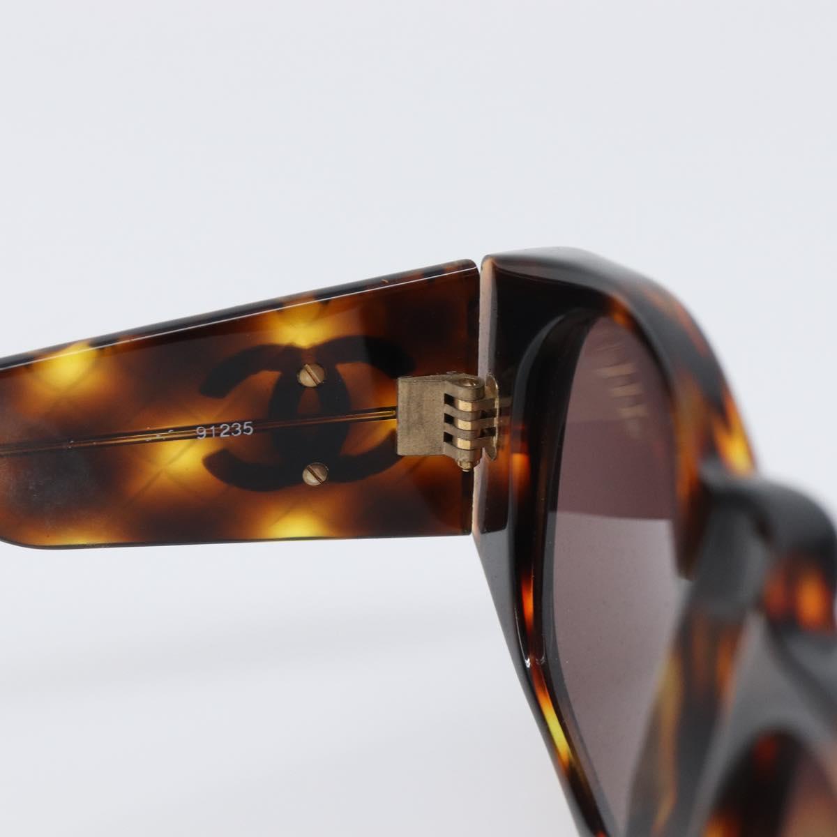 CHANEL Tortoise Pattern Sunglasses Plastic Brown Gold CC Auth BA15309