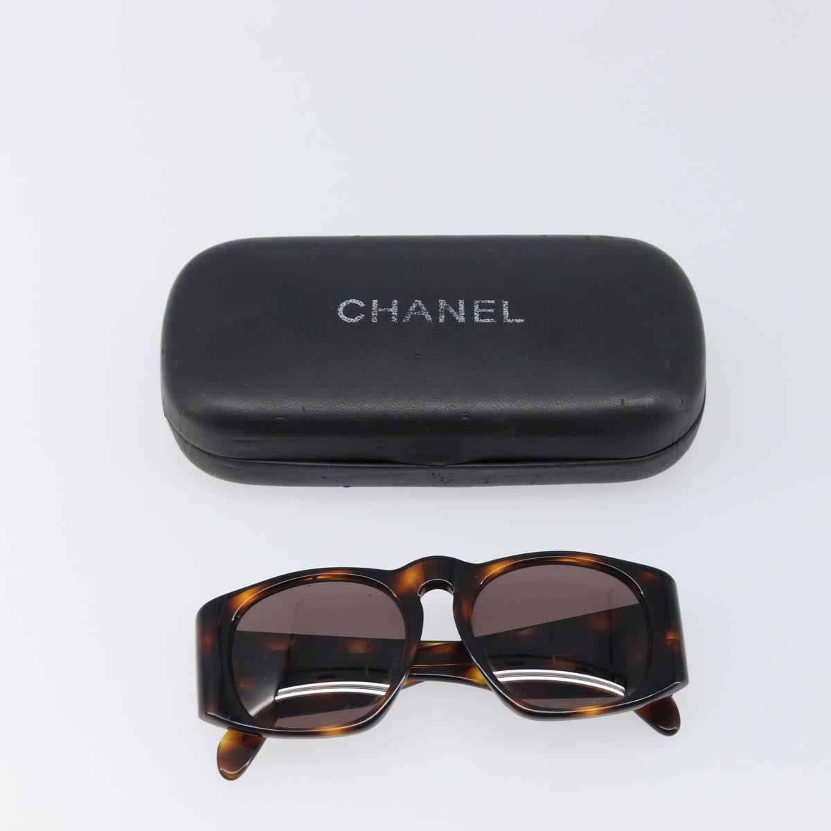 CHANEL Tortoise Pattern Sunglasses Plastic Brown Gold CC Auth BA15309