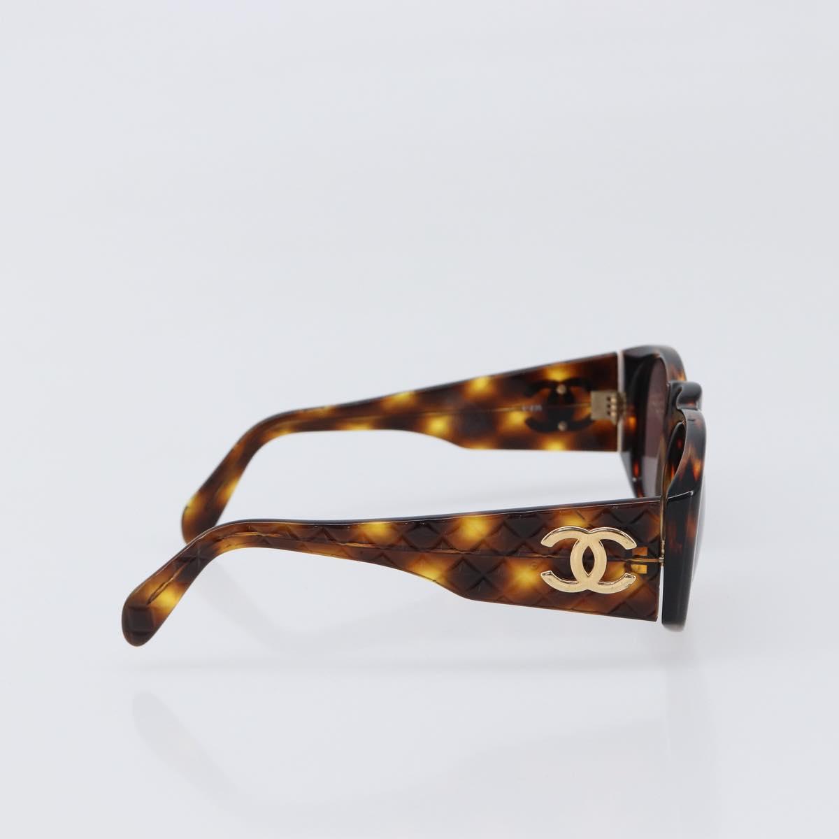 CHANEL Tortoise Pattern Sunglasses Plastic Brown Gold CC Auth BA15309