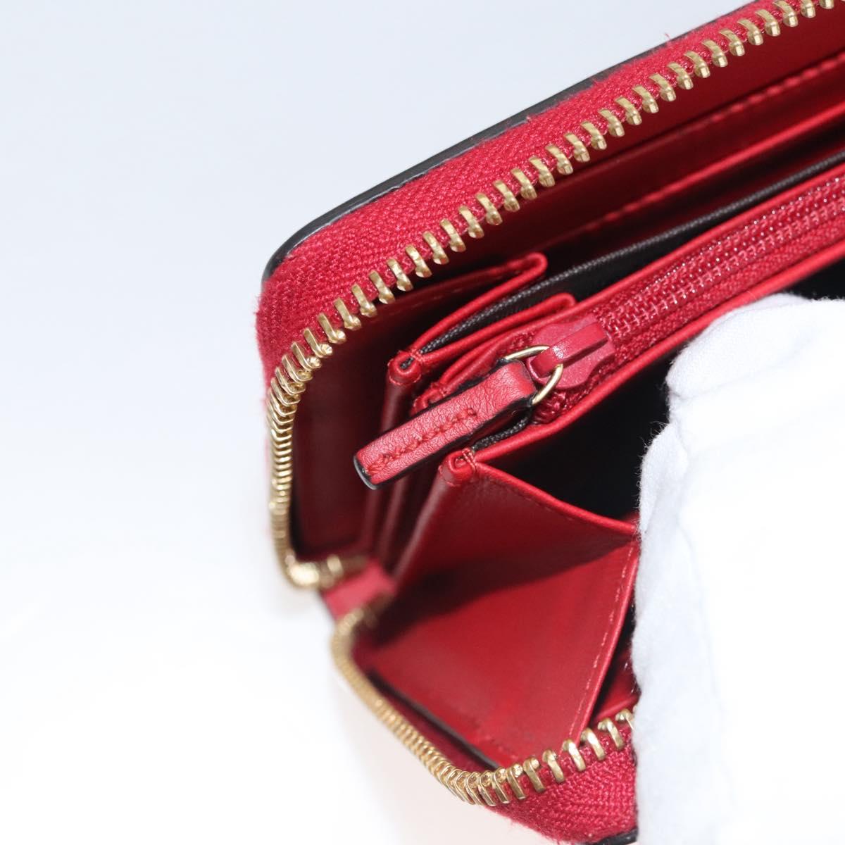 GUCCI Bamboo Long Wallet Leather Red 453158 Auth BA1531
