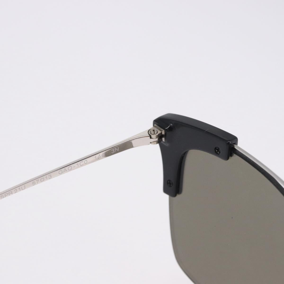 PRADA Sunglasses Metal Silver Black Auth BA15310