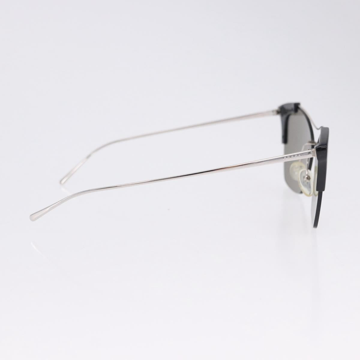 PRADA Sunglasses Metal Silver Black Auth BA15310