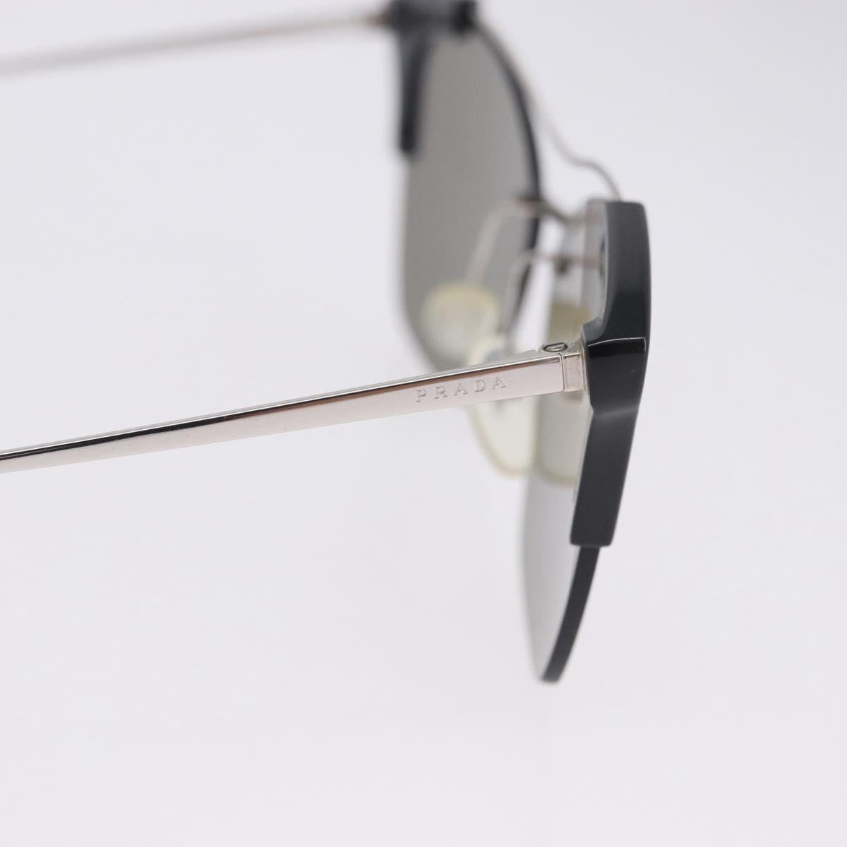PRADA Sunglasses Metal Silver Black Auth BA15310