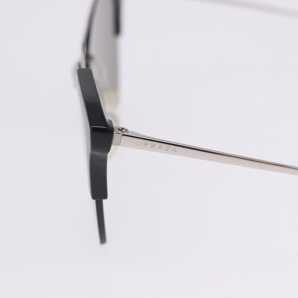PRADA Sunglasses Metal Silver Black Auth BA15310