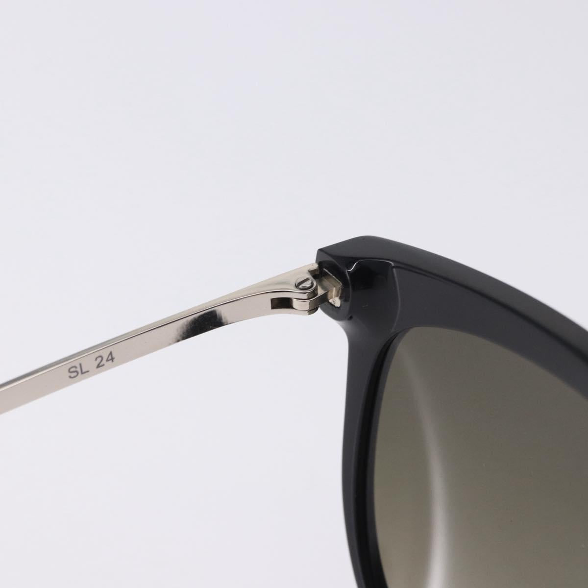 SAINT LAURENT Sunglasses Plastic Black Silver Auth BA15311