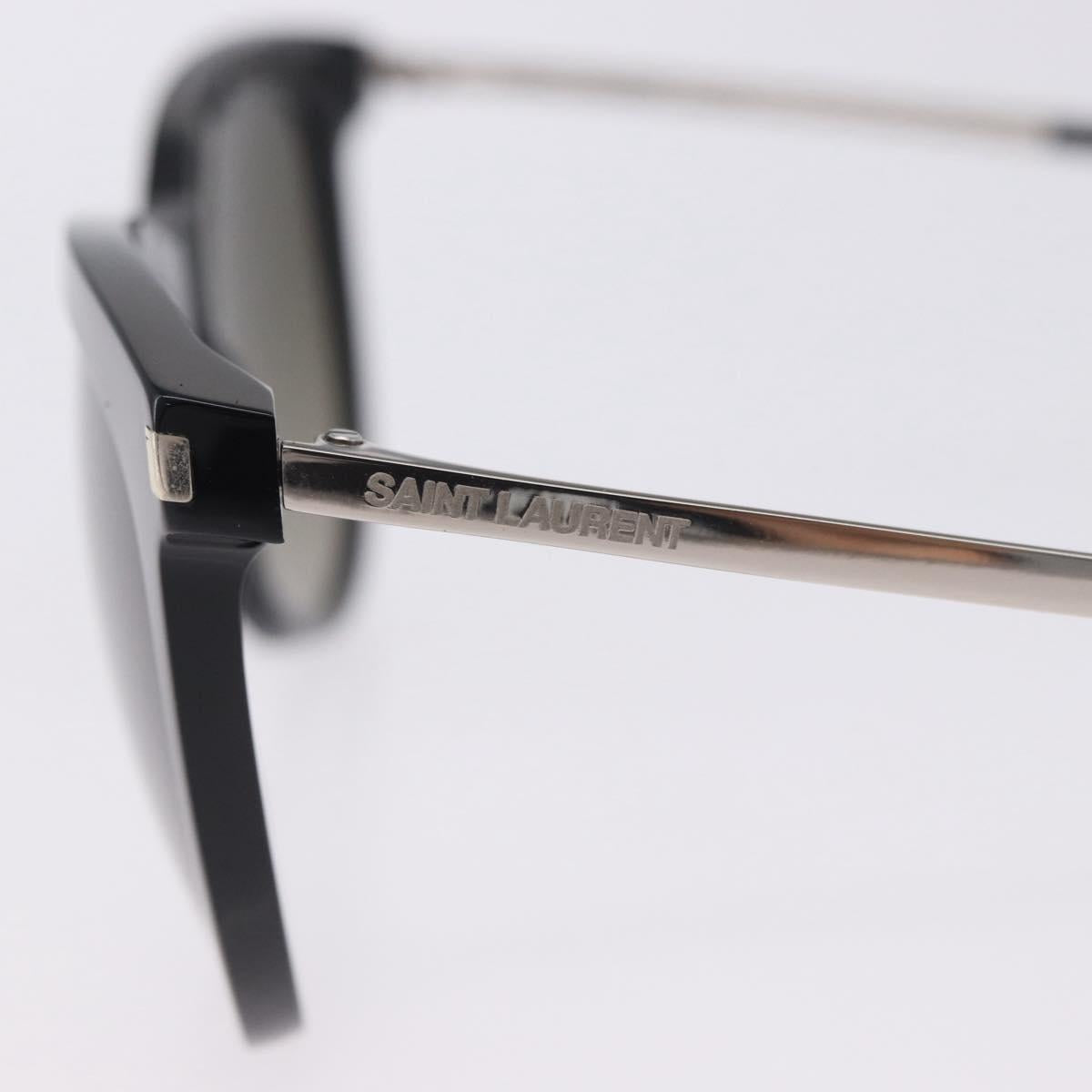 SAINT LAURENT Sunglasses Plastic Black Silver Auth BA15311
