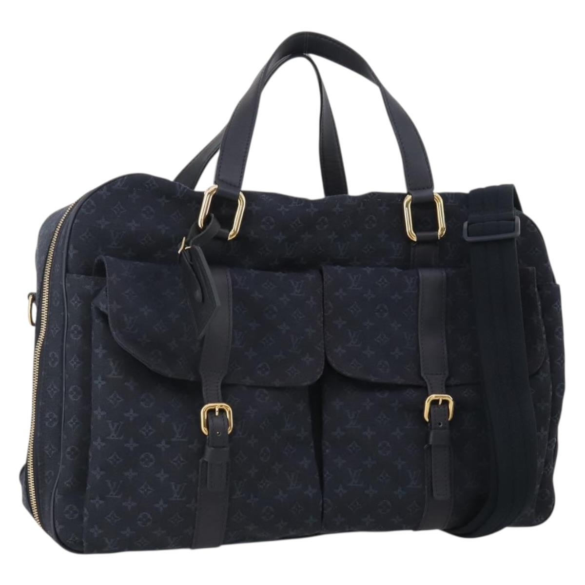 LOUIS VUITTON Monogram Mini Claudine Boston Bag TST Blue M42331 LV Auth BA15312