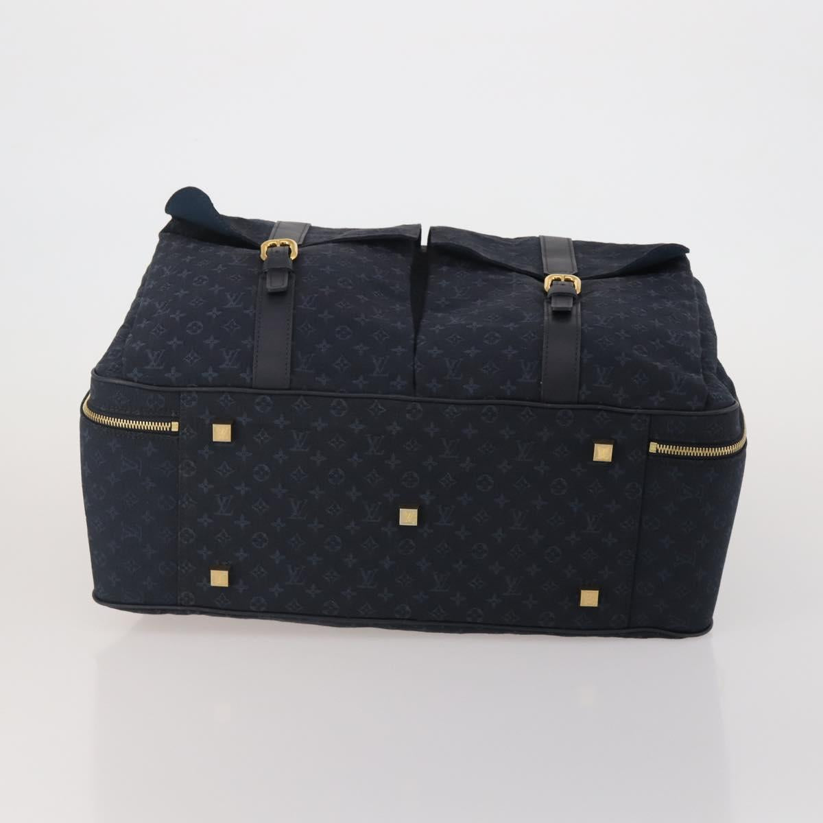 LOUIS VUITTON Monogram Mini Claudine Boston Bag TST Blue M42331 LV Auth BA15312