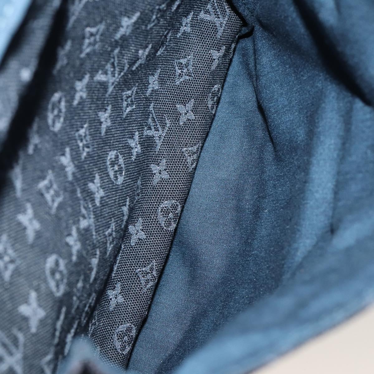LOUIS VUITTON Monogram Mini Claudine Boston Bag TST Blue M42331 LV Auth BA15312