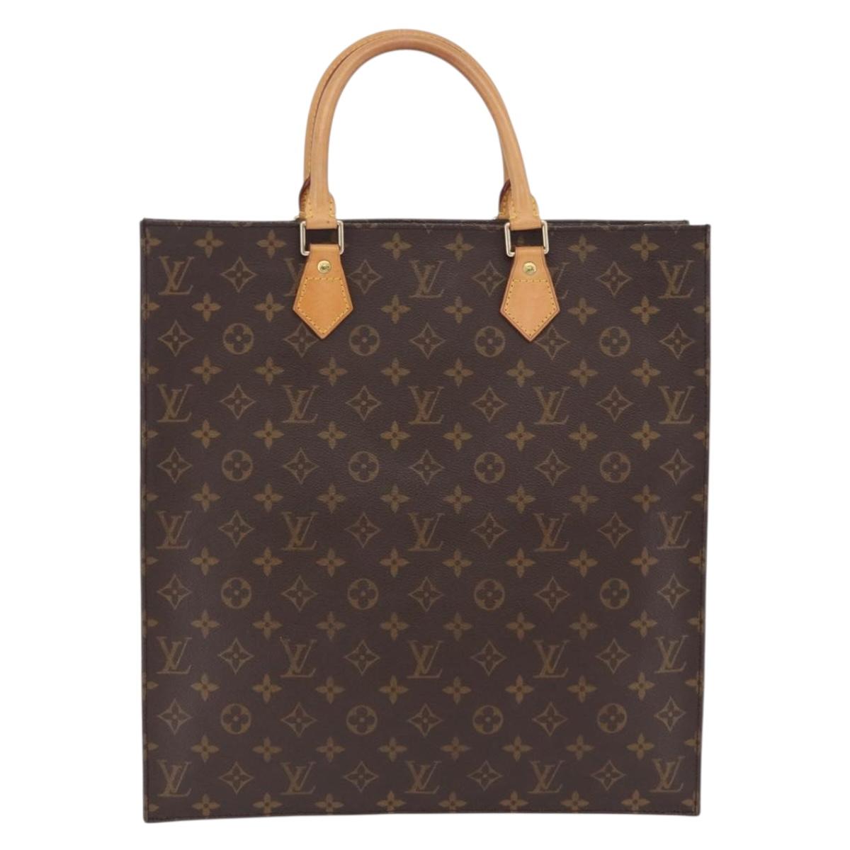 LOUIS VUITTON Monogram Sac Plat Hand Bag M51140 LV Auth BA15315V
