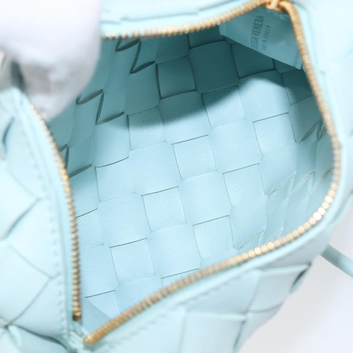 BOTTEGA VENETA INTRECCIATO Candy Loop Camera Bag Leather Blue Auth BA15327V
