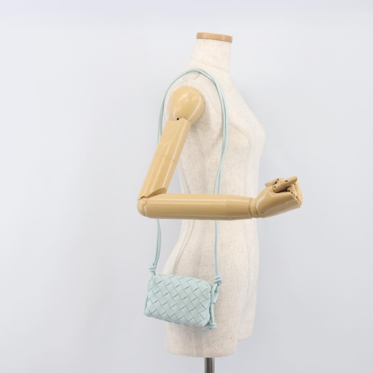 BOTTEGA VENETA INTRECCIATO Candy Loop Camera Bag Leather Blue Auth BA15327V